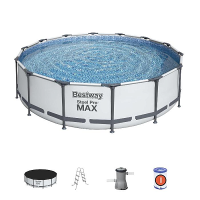 Bestway 56950 BW Каркасный бассейн Steel Pro Max 427х107см, 13030л, фил.-насос 3028л/ч, лестница, тент Bestway 56950 BW Каркасный бассейн Steel Pro Max 427х107см, 13030л, фил.-насос 3028л/ч, лестница, тент