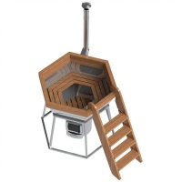 Банный чан 6 граней на подставке с печью